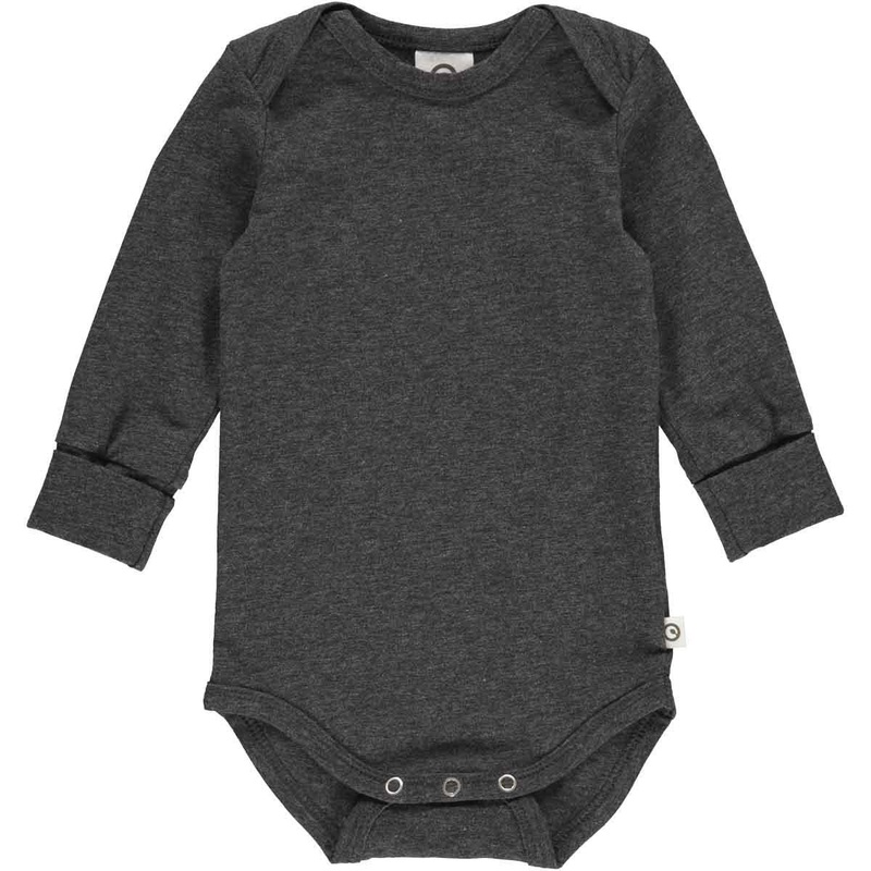 Cozy Me Long Sleeve Bodysuit – Iron Grey Melange 0-3m