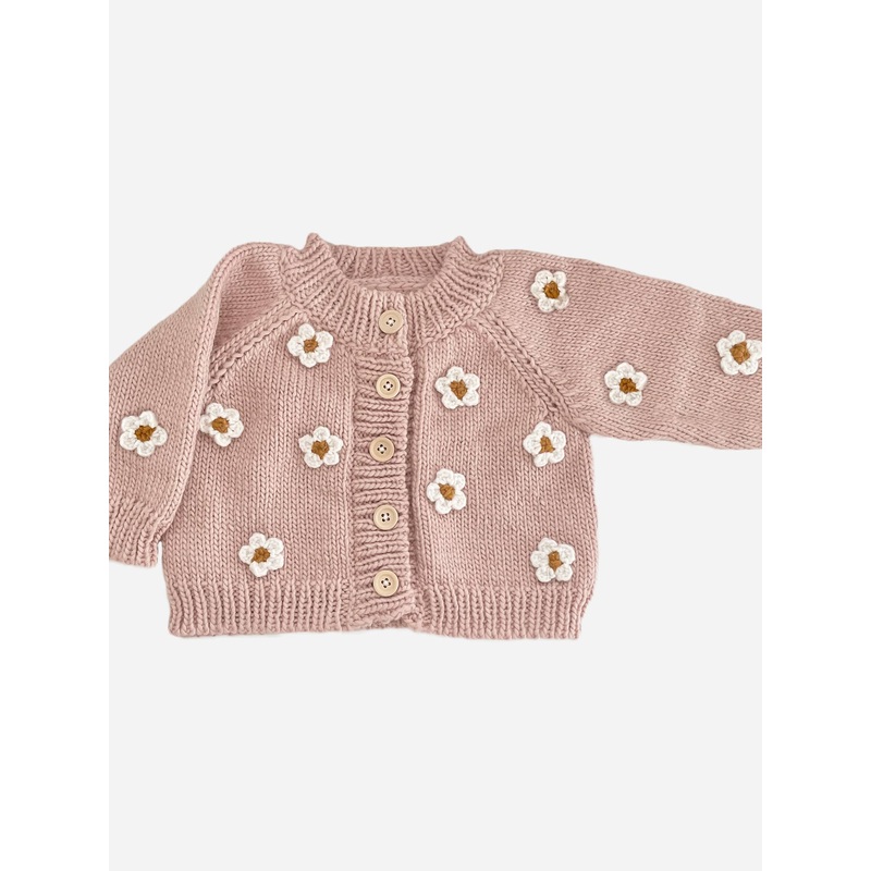 Flower Cardigan – Blush XS (6-12m)