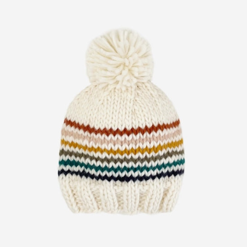 Rainbow Stripe Knit Hat – Retro XS (3-6m)