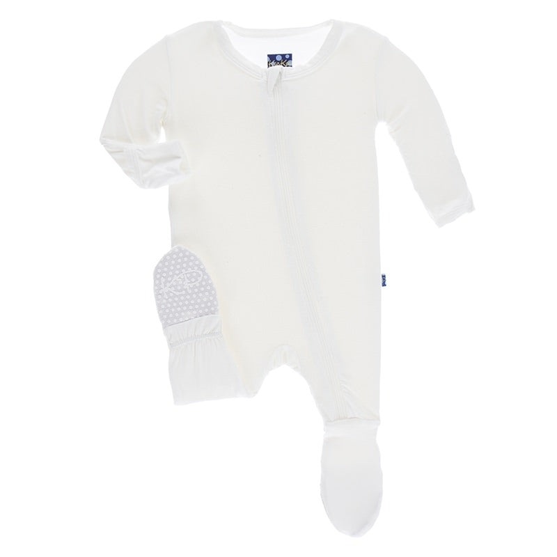 Solid Footie with Zipper – Natural Preemie