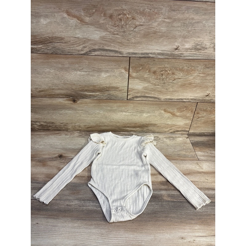 Zara Ruffle Long Sleeve Bodysuit White sz 3-4T White 3T