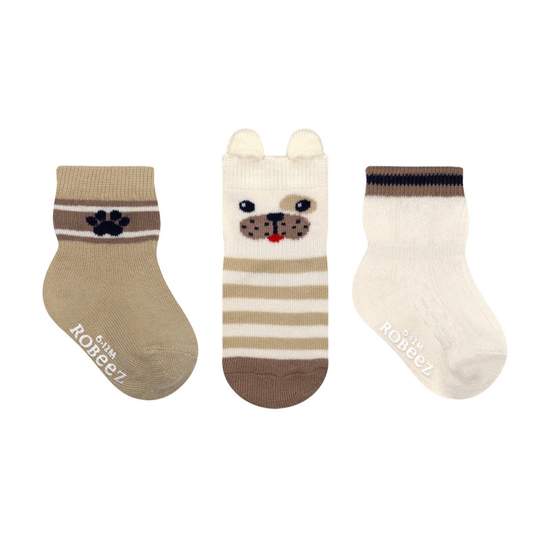 3-Pack Baby Socks – Puppy Love 0-6m