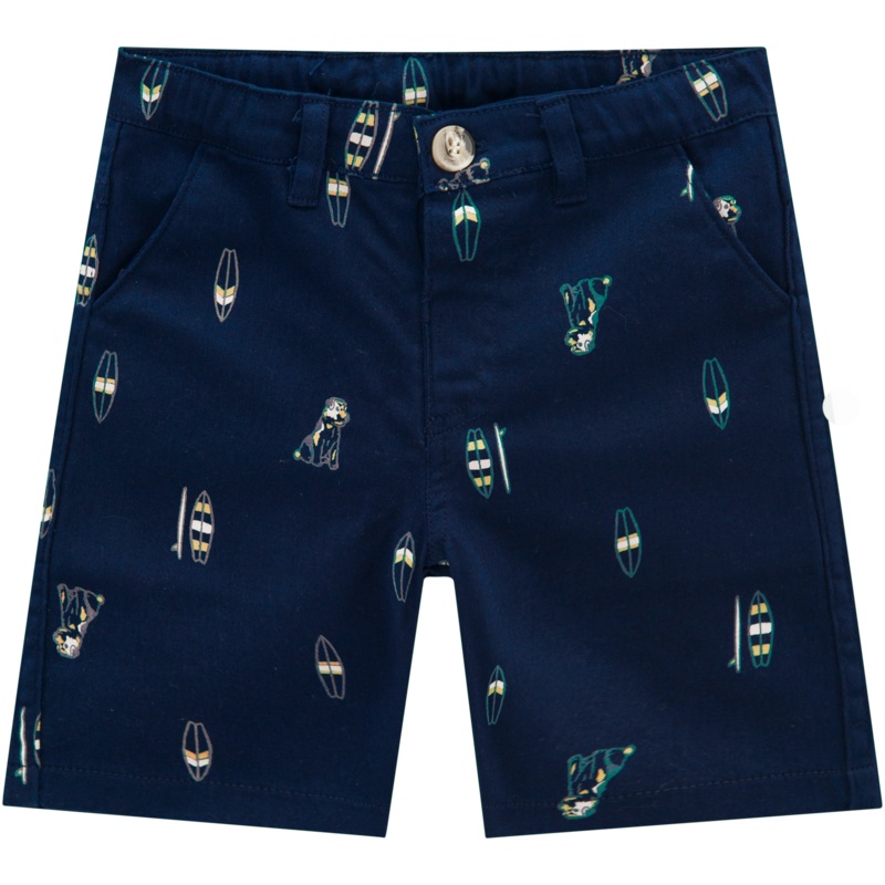 Bermuda Shorts – Navy Surf Boards 12-18m