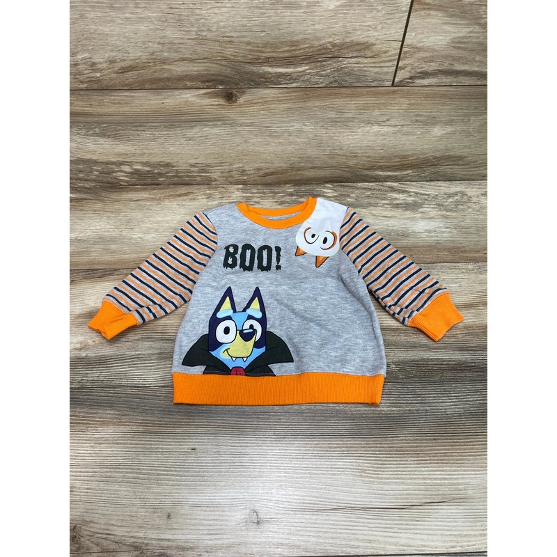 Bluey Boo! Shirt Grey/Orange Sz 18m