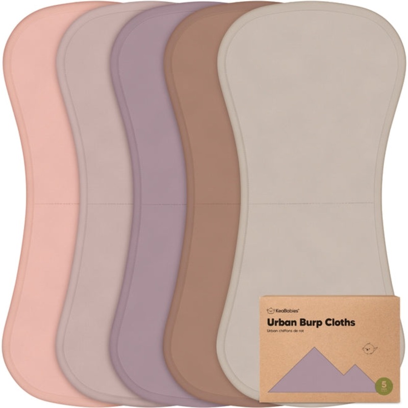 Organic Urban Burp Cloths – Mauve – Set of 5