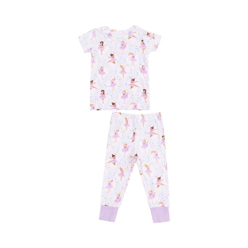 Short Sleeve Bamboo Loungewear Set – Bow Ballerinas 2T