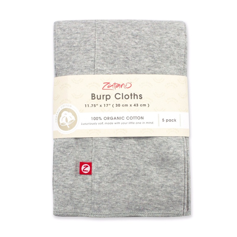 Solid Organic Cotton Burp Cloth Five Pack – Heather Gray