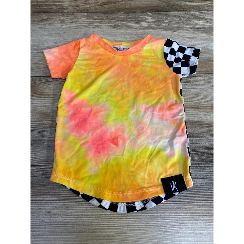Viconx RTS Sunrise Tie-Dye/Checker Color Block Tee sz 9-12m Multicolor 9m