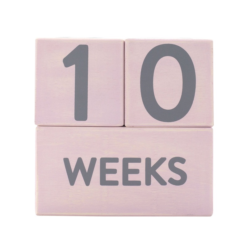 Wooden Milestone Age Blocks – Pink