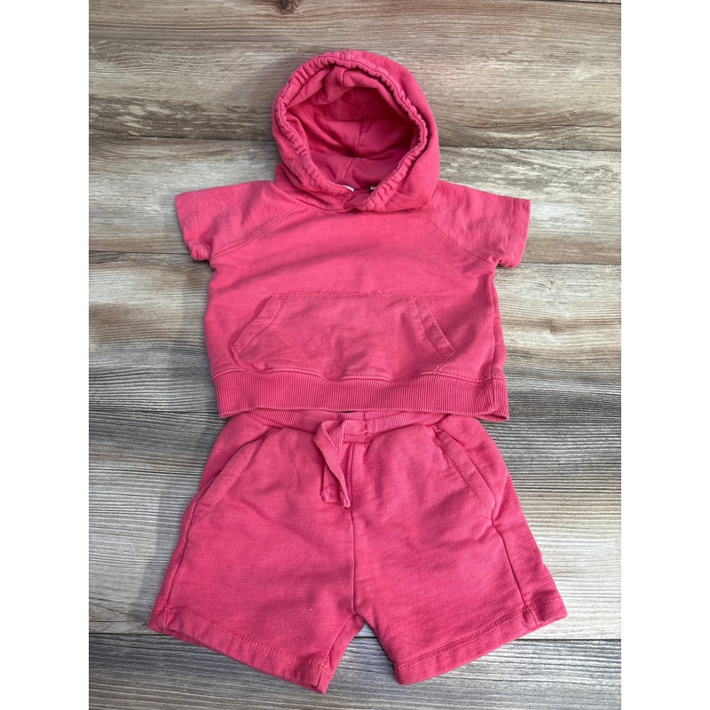 Zara Hooded Shirt & Shorts Pink sz 9-12m Pink 9m