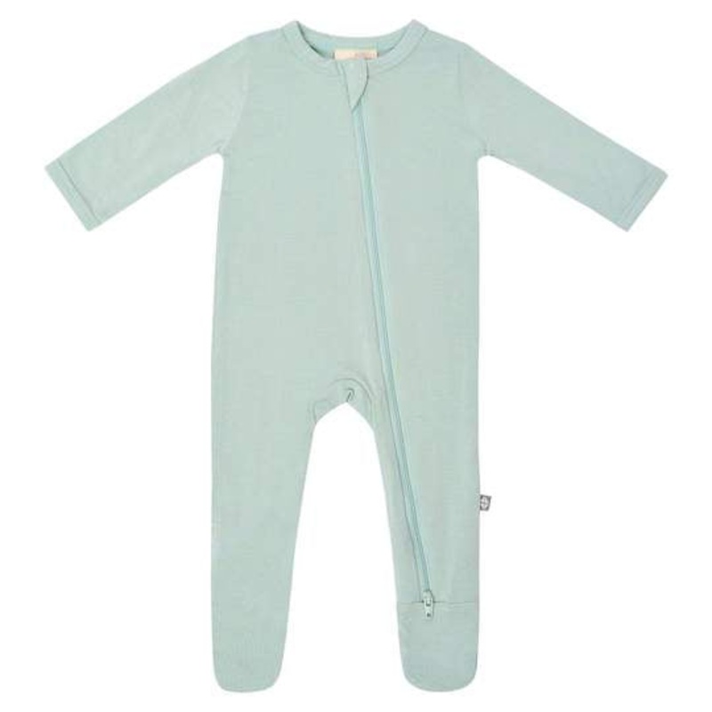 Bamboo Zippered Footie – Sage Preemie