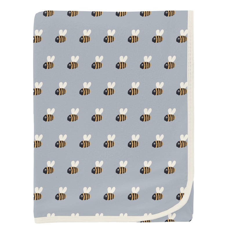 Print Swaddling Blanket – Pearl Blue Baby Bumblebee