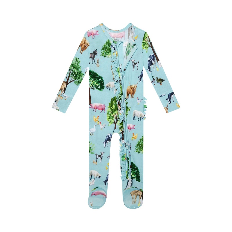 Ruffled Zippered Footie – Brayden Newborn