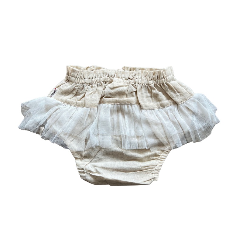 White Tulle Diaper Cover – Linen 0-3m