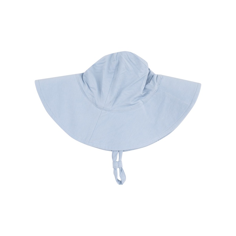 Wide Brim Sunhat – Solid Blue Fog 0-6m