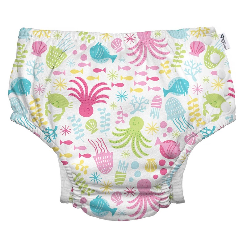 Eco Snap Swim Diaper with Gusset – White Sea Pals 6m