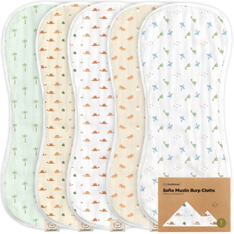 Organic Urban Burp Cloths – Roarsome – Set of 5