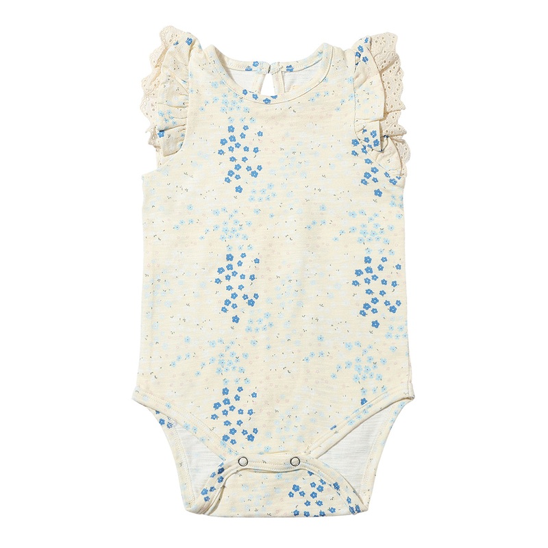 Amber Onesie – Blue Spring Floral 0-3m
