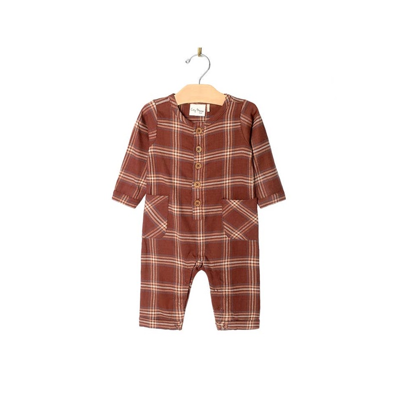 Cargo Long Leg Romper – Fall Rust 0-3m