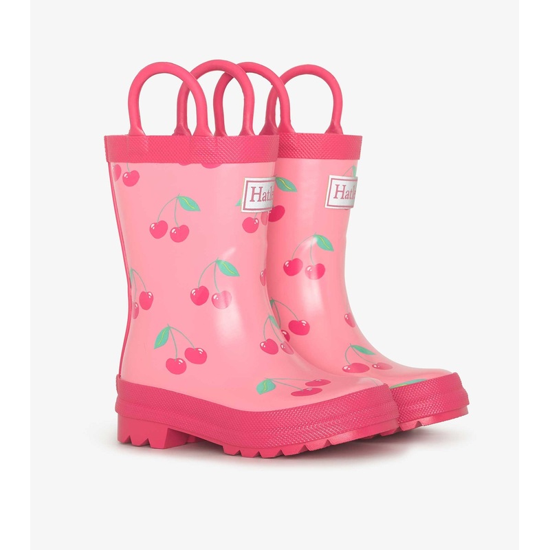 Girls Cherries Rain Boots with Handles Size 5