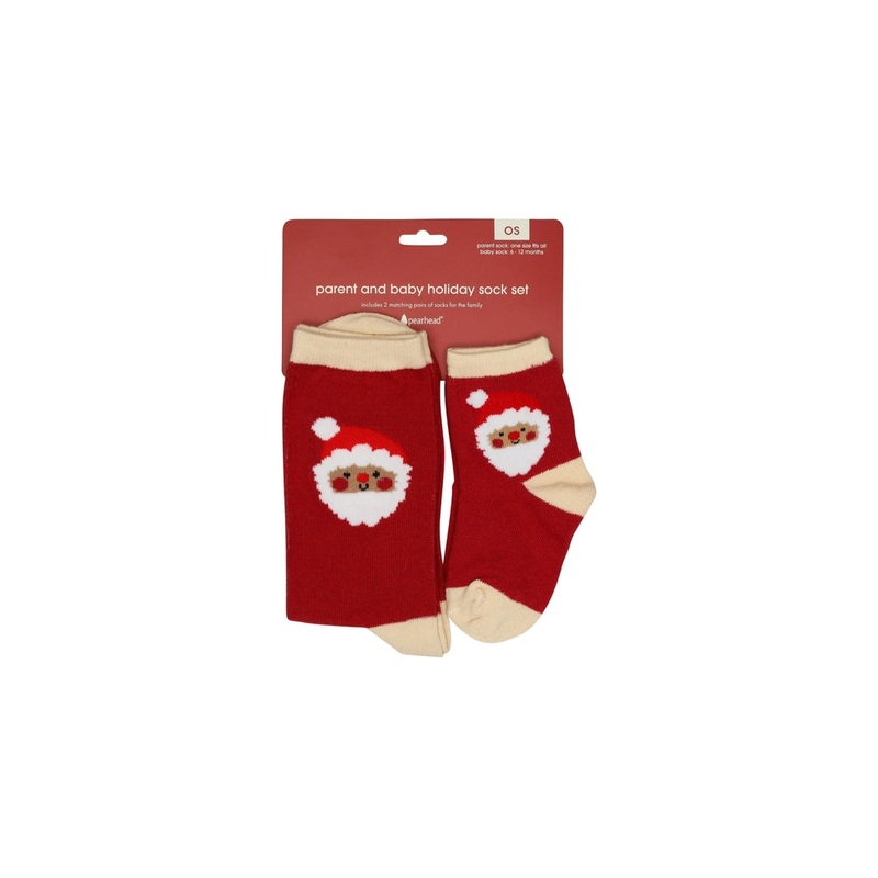 Parent & Baby Christmas Santa Holiday Sock Set
