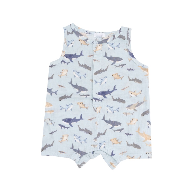 Shortie Romper – Sharks 0-3m