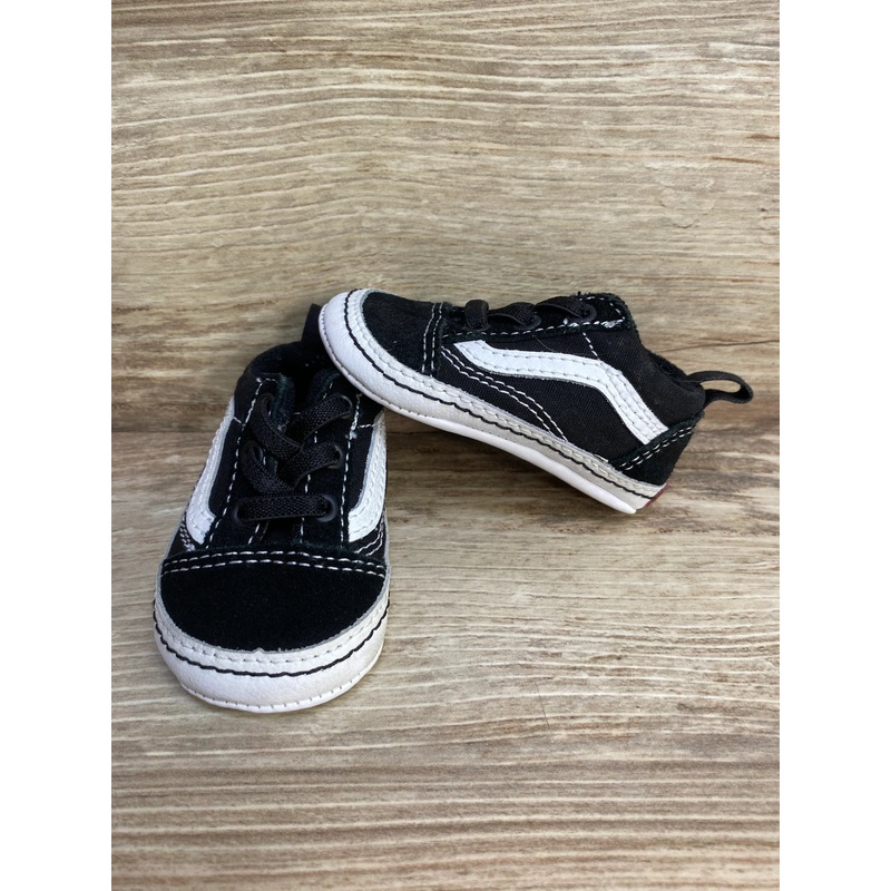 Vans Old Skool ‘Black White’ Crib Shoes sz 2c