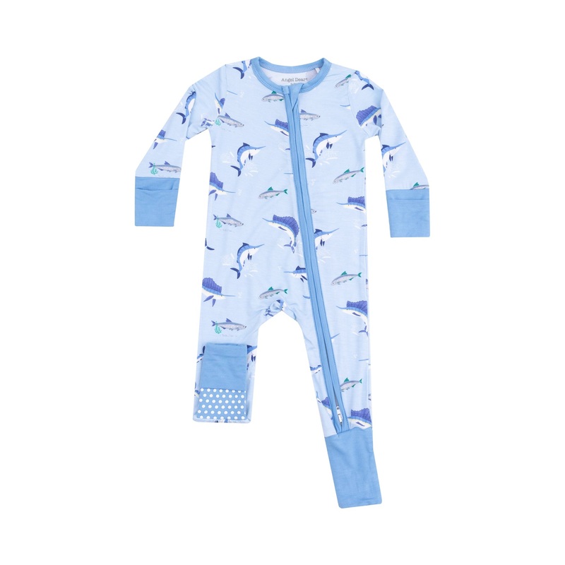 Bamboo Zipper Romper – Deep Sea Fishing 0-3m
