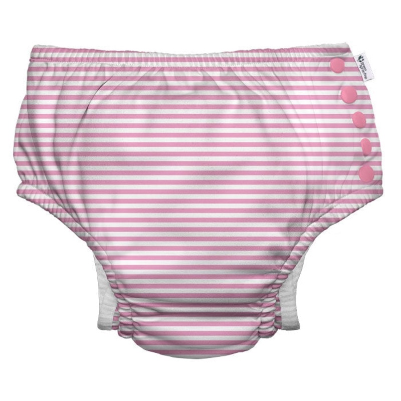 Eco Snap Swim Diaper – Light Pink Pinstripe 6m
