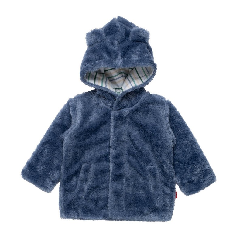 Minky Magnetic Jacket – Winter Sky with Striped Lining 6-12m