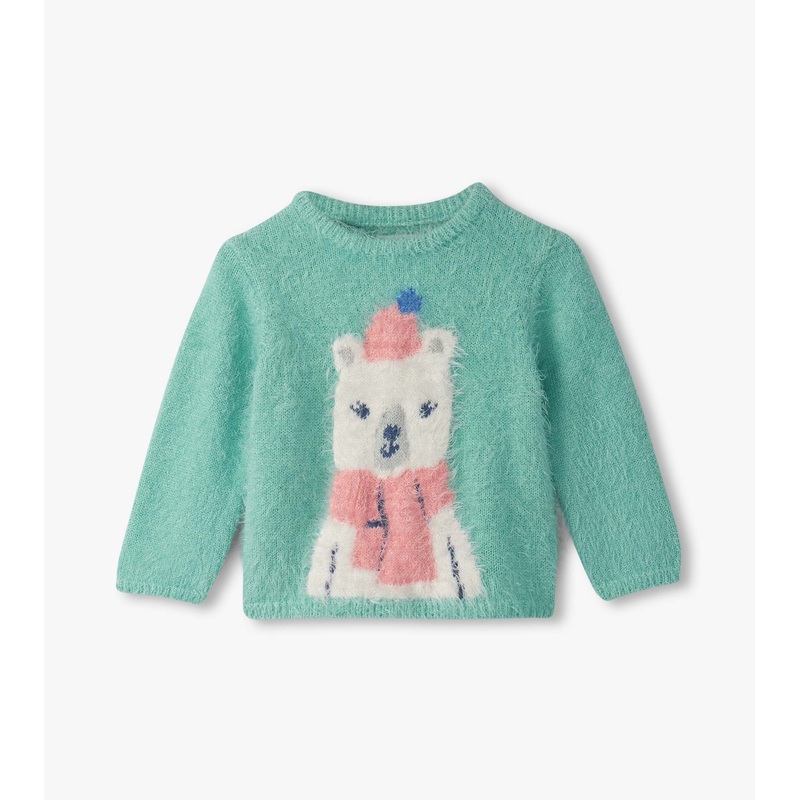 Polar Bear Furry Sweater 3-6m