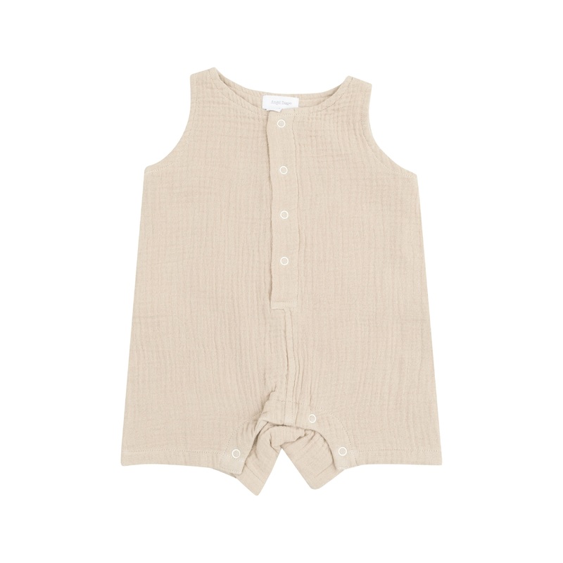 Shortie Romper – Oxford Tan 0-3m