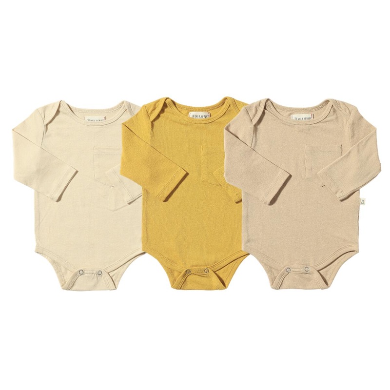 Tellico Triple Pack Onesies and Tees – Cream/Gold/Beige 0-3m