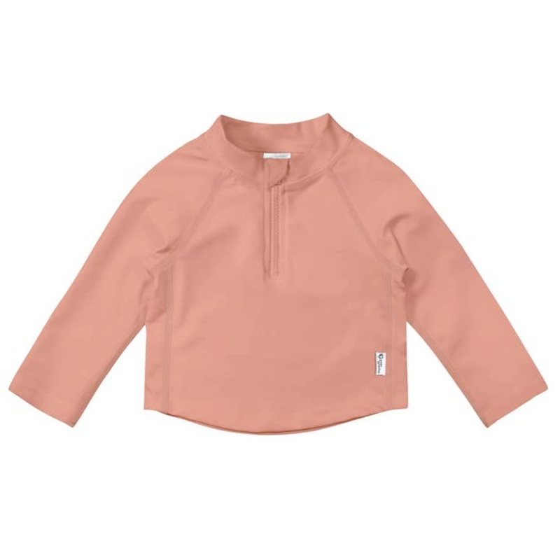 UPF 50+ Zip Rashguard Shirt – Coral 6m