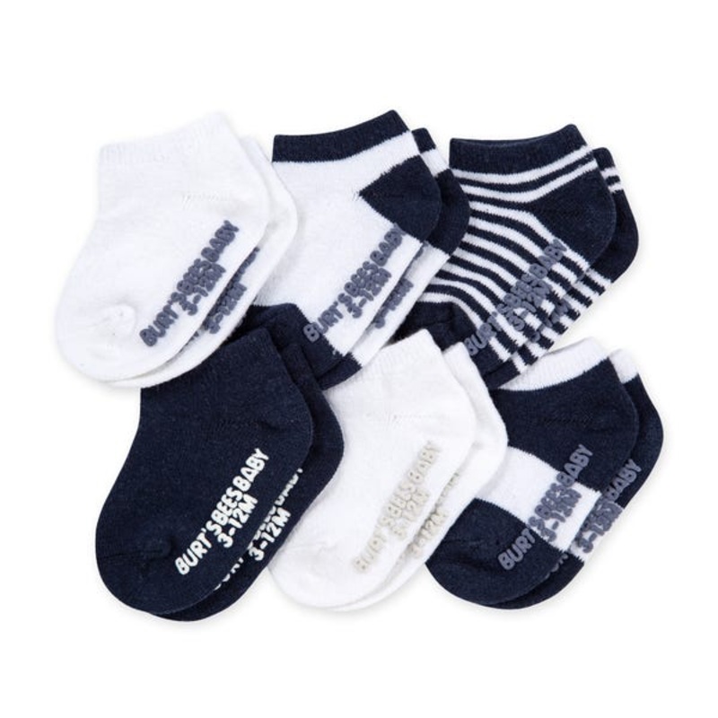 6 Pack Organic Cotton Ankle Socks – Midnight 0-3m