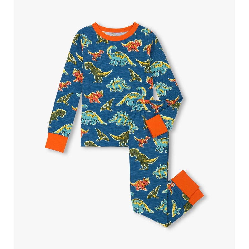 Cotton Stretch Pajama Set – Dino Roar 2T