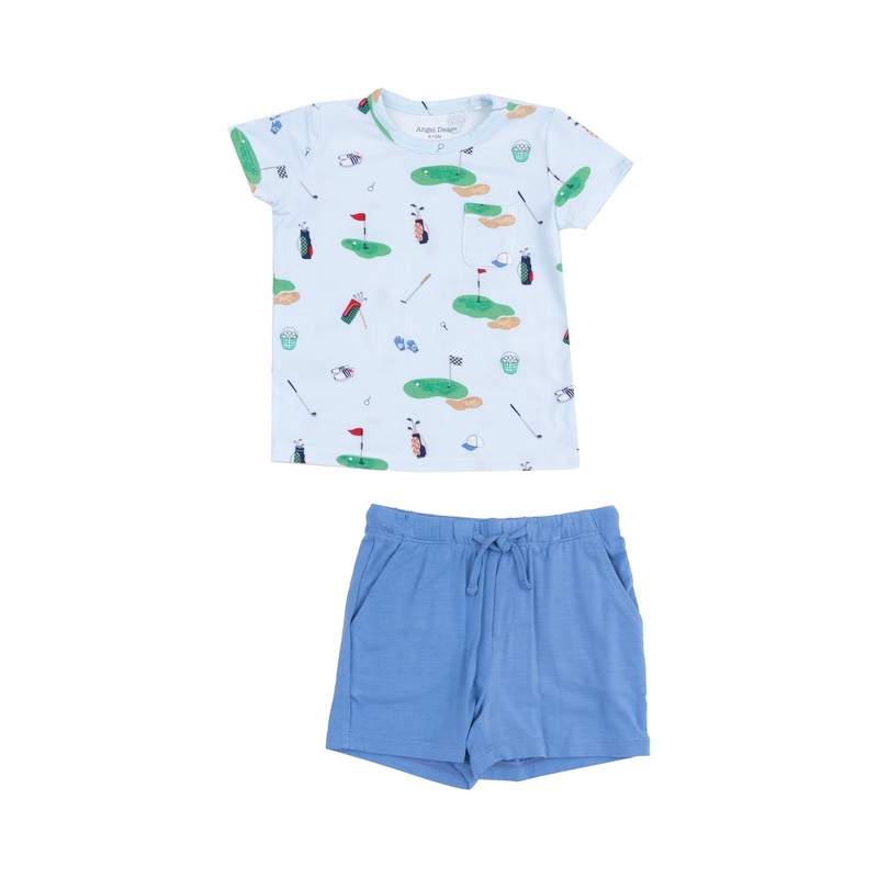 Crew Neck Tee and Short – Golf Things Blue 12-18m