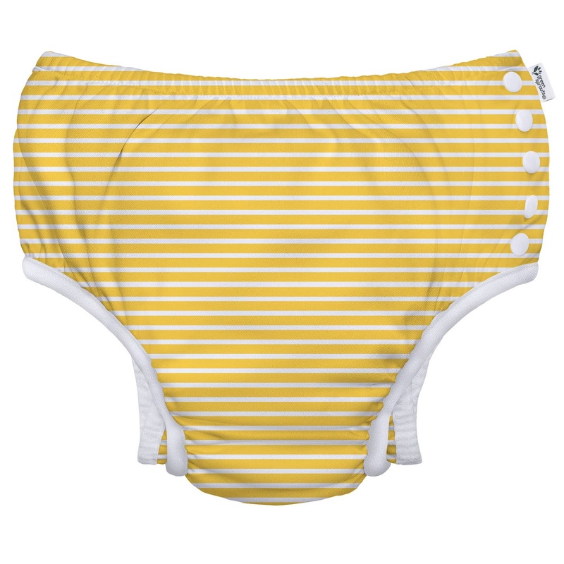 Eco Snap Swim Diaper with Gussets – Yellow Stripes 6m