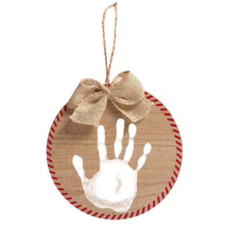 Fill & Print Ornament and Paint Kit – Rustic Burlap Ribbon