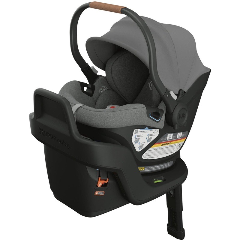 UPPAbaby Aria Lightweight Infant Car Seat – Greyson (Dark Grey – Saddle Leather)