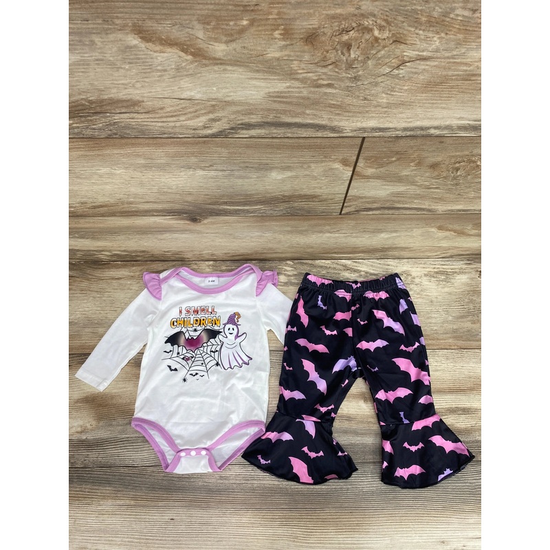 2pc I Smell Children Bodysuit & Pants White sz 3-6m