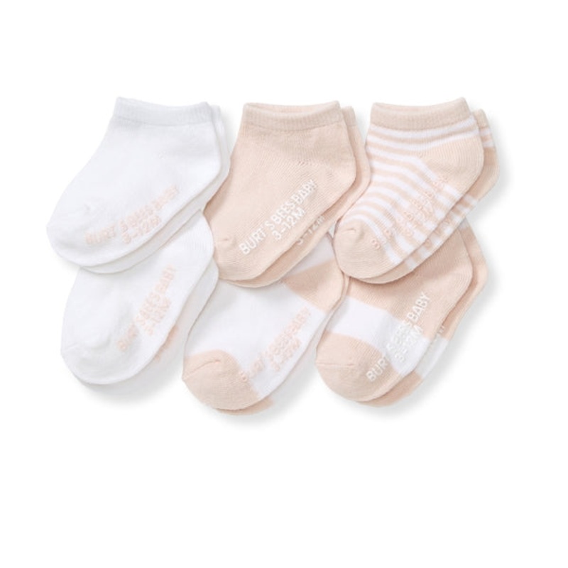 6 Pack Organic Cotton Ankle Socks – Ranunculus 0-3m