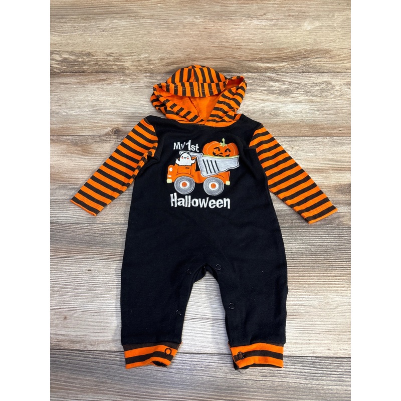 Baby Essentials My 1st Halloween Hooded Coverall Black sz 6m Black 6m