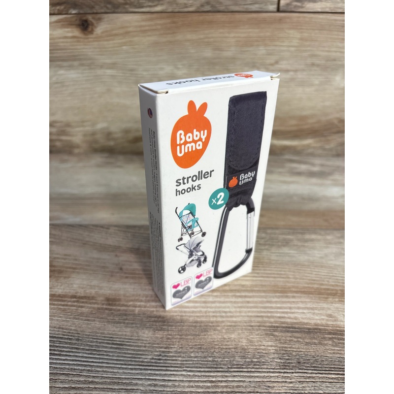 Baby Uma 2pk Stroller Hooks, Black
