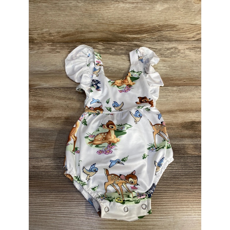 Bambi Print Romper White sz 6-9m White 6m