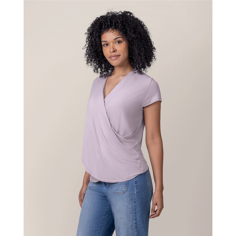Bamboo Draped Nursing Top – Lavender Mist XS
