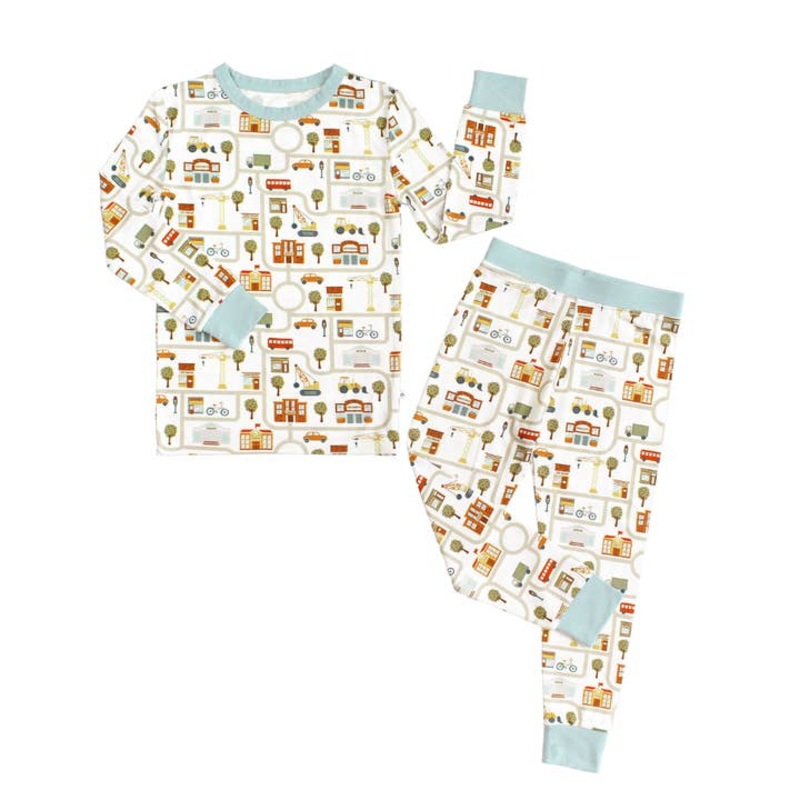 Bamboo Two Piece Long Sleeve Pajamas – Let’s Go City 2T