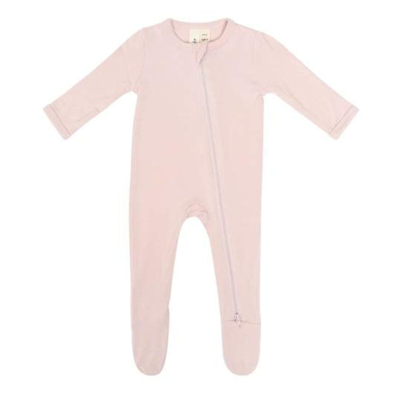 Bamboo Zippered Footie – Blush Preemie