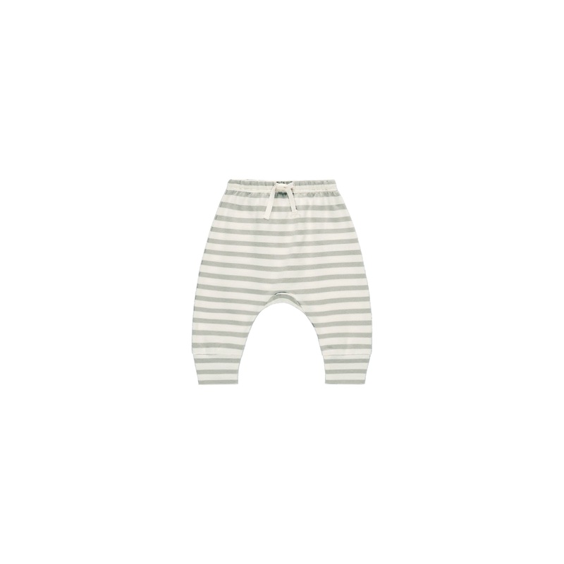 Drawstring Pant – Sage Stripe 6-12m