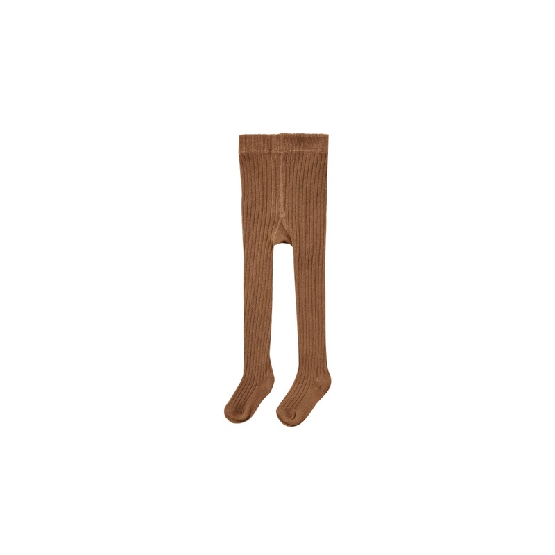 Solid Ribbed Tights – Cinnamon 0-6m